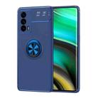 For OPPO Realme X7 Pro Ultra Metal Ring Holder 360 Degree Rotating TPU Case(Blue+Blue) - 1