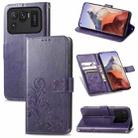 For Xiaomi Mi 11 Ultra Four-leaf Clasp Embossed Buckle Mobile Phone Protection Leather Case with Lanyard & Card Slot & Wallet & Bracket Function(Purple) - 1