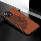 For Xiaomi Mi 11 Lite Mandala Embossed Cloth Cover PC + TPU Mobile Phone Case with Magnetic Function and Hand Strap(Brown) - 3
