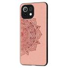 For Xiaomi Mi 11 Lite Mandala Embossed Cloth Cover PC + TPU Mobile Phone Case with Magnetic Function and Hand Strap(Rose Gold) - 2