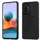 For Xiaomi Redmi Note 10 Pro Mandala Embossed Cloth Cover PC + TPU Mobile Phone Case with Magnetic Function and Hand Strap(Black) - 1