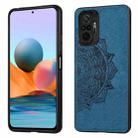 For Xiaomi Redmi Note 10 Pro Mandala Embossed Cloth Cover PC + TPU Mobile Phone Case with Magnetic Function and Hand Strap(Blue) - 1