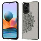 For Xiaomi Redmi Note 10 Pro Mandala Embossed Cloth Cover PC + TPU Mobile Phone Case with Magnetic Function and Hand Strap(Grey) - 1