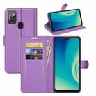 For ZTE Blade A7S 2020 Litchi Texture Horizontal Flip Protective Case with Holder & Card Slots & Wallet(Purple) - 1