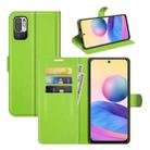 For Xiaomi Redmi Note 10 5G Litchi Texture Horizontal Flip Protective Case with Holder & Card Slots & Wallet(Green) - 1