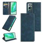 For OnePlus 9 Pro Retro-skin Business Magnetic Suction Leather Case with Holder & Card Slots & Wallet(Dark Blue) - 1