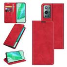 For OnePlus 9 Pro Retro-skin Business Magnetic Suction Leather Case with Holder & Card Slots & Wallet(Red) - 1