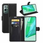 For OnePlus 9 Pro Litchi Texture Horizontal Flip Protective Case with Holder & Card Slots & Wallet(Black) - 1