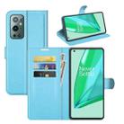 For OnePlus 9 Pro Litchi Texture Horizontal Flip Protective Case with Holder & Card Slots & Wallet(Blue) - 1