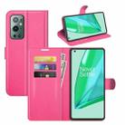 For OnePlus 9 Pro Litchi Texture Horizontal Flip Protective Case with Holder & Card Slots & Wallet(Rose Red) - 1