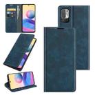 For Xiaomi Redmi Note 10 5G Retro-skin Business Magnetic Suction Leather Case with Holder & Card Slots & Wallet(Dark Blue) - 1