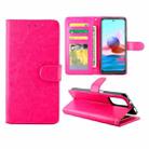 For Xiaomi Redmi Note10 4G / Note 10S Crazy Horse Texture Leather Horizontal Flip Protective Case with Holder & Card Slots & Wallet & Photo Frame(Rose Red) - 1