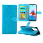 For Xiaomi Redmi Note10 4G / Note 10S Crazy Horse Texture Leather Horizontal Flip Protective Case with Holder & Card Slots & Wallet & Photo Frame(Baby Blue) - 1