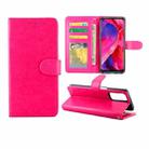 For OPPO A54 4G Crazy Horse Texture Leather Horizontal Flip Protective Case with Holder & Card Slots & Wallet & Photo Frame(Rose Red) - 1