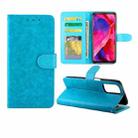 For OPPO A54 4G Crazy Horse Texture Leather Horizontal Flip Protective Case with Holder & Card Slots & Wallet & Photo Frame(Baby Blue) - 1