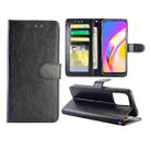 For OPPO F19 Pro / A94 4G / Reno F Crazy Horse Texture Leather Horizontal Flip Protective Case with Holder & Card Slots & Wallet & Photo Frame(Black) - 1
