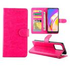 For OPPO F19 Pro / A94 4G / Reno F Crazy Horse Texture Leather Horizontal Flip Protective Case with Holder & Card Slots & Wallet & Photo Frame(Rose Red) - 1