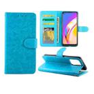 For OPPO F19 Pro / A94 4G / Reno F Crazy Horse Texture Leather Horizontal Flip Protective Case with Holder & Card Slots & Wallet & Photo Frame(Baby Blue) - 1