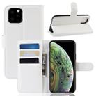 For iPhone 11 Pro Litchi Skin PU Leather Wallet Stand Mobile Casing (White) - 1