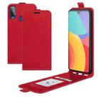 For Alcatel 1L 2021 R64 Texture Single Vertical Flip Leather Protective Case with Card Slots & Photo Frame(Red) - 1