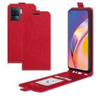 For OPPO A94 4G / F19 Pro / Reno5 Lite R64 Texture Single Vertical Flip Leather Protective Case with Card Slots & Photo Frame(Red) - 1