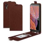For Samsung Galaxy Xcover 5 / Xcover 5S R64 Texture Single Vertical Flip Leather Protective Case with Card Slots & Photo Frame(Brown) - 1