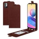 For Xiaomi Redmi Note 10 5G R64 Texture Single Vertical Flip Leather Protective Case with Card Slots & Photo Frame(Brown) - 1