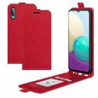 For Samsung Galaxy A02 R64 Texture Single Vertical Flip Leather Protective Case with Card Slots & Photo Frame(Red) - 1