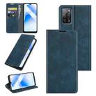 For OPPO A55 5G Retro-skin Business Magnetic Suction Leather Case with Holder & Card Slots & Wallet(Dark Blue) - 1