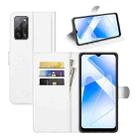 For OPPO A55 5G Litchi Texture Horizontal Flip Protective Case with Holder & Card Slots & Wallet(White) - 1