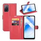 For OPPO A55 5G Litchi Texture Horizontal Flip Protective Case with Holder & Card Slots & Wallet(Red) - 1