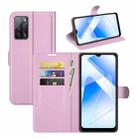 For OPPO A55 5G Litchi Texture Horizontal Flip Protective Case with Holder & Card Slots & Wallet(Pink) - 1