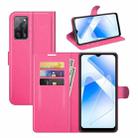 For OPPO A55 5G Litchi Texture Horizontal Flip Protective Case with Holder & Card Slots & Wallet(Rose Red) - 1