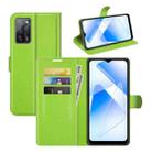 For OPPO A55 5G Litchi Texture Horizontal Flip Protective Case with Holder & Card Slots & Wallet(Green) - 1