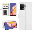 For OPPO A94 4G / F19 Pro / Reno5 Lite R64 Texture Single Horizontal Flip Protective Case with Holder & Card Slots & Wallet& Photo Frame(White) - 1