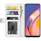 For OPPO A94 4G / F19 Pro / Reno5 Lite R64 Texture Single Horizontal Flip Protective Case with Holder & Card Slots & Wallet& Photo Frame(White) - 3