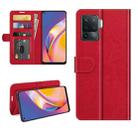 For OPPO A94 4G / F19 Pro / Reno5 Lite R64 Texture Single Horizontal Flip Protective Case with Holder & Card Slots & Wallet& Photo Frame(Red) - 1