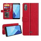 For WIKO Y51 R64 Texture Single Horizontal Flip Protective Case with Holder & Card Slots & Wallet& Photo Frame(Red) - 1