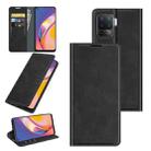 For OPPO A94 4G / F19 Pro / Reno5 Lite Retro-skin Business Magnetic Suction Leather Case with Holder & Card Slots & Wallet(Black) - 1