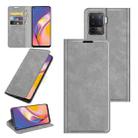 For OPPO A94 4G / F19 Pro / Reno5 Lite Retro-skin Business Magnetic Suction Leather Case with Holder & Card Slots & Wallet(Grey) - 1