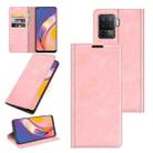 For OPPO A94 4G / F19 Pro / Reno5 Lite Retro-skin Business Magnetic Suction Leather Case with Holder & Card Slots & Wallet(Pink) - 1