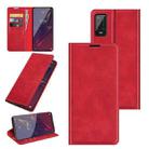 For Wiko Power U20 Retro-skin Business Magnetic Suction Leather Case with Holder & Card Slots & Wallet(Red) - 1