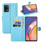 For OPPO A94 4G / F19 Pro / Reno 5 Lite Litchi Texture Horizontal Flip Protective Case with Holder & Card Slots & Wallet(Blue) - 1