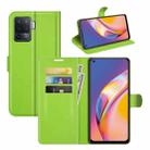 For OPPO A94 4G / F19 Pro / Reno 5 Lite Litchi Texture Horizontal Flip Protective Case with Holder & Card Slots & Wallet(Green) - 1