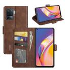 For OPPO A94 4G / F19 Pro / Reno 5 Lite Dual-side Magnetic Buckle Horizontal Flip Leather Case with Holder & Card Slots & Wallet(Brown) - 1