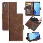 For Wiko Y51 Dual-side Magnetic Buckle Horizontal Flip Leather Case with Holder & Card Slots & Wallet(Brown) - 1