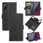 For Wiko Power U20 Dual-side Magnetic Buckle Horizontal Flip Leather Case with Holder & Card Slots & Wallet(Black) - 1