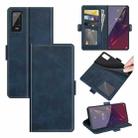 For Wiko Power U20 Dual-side Magnetic Buckle Horizontal Flip Leather Case with Holder & Card Slots & Wallet(Dark Blue) - 1