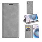 For Motorola Moto One 5G Ace Retro-skin Business Magnetic Suction Leather Case with Holder & Card Slots & Wallet(Grey) - 1