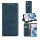 For Motorola Moto One 5G Ace Retro-skin Business Magnetic Suction Leather Case with Holder & Card Slots & Wallet(Dark Blue) - 1